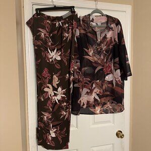 Chicos Womens Embellished Tunic and Pant Set NEW with tags Size 3/16R/XL
